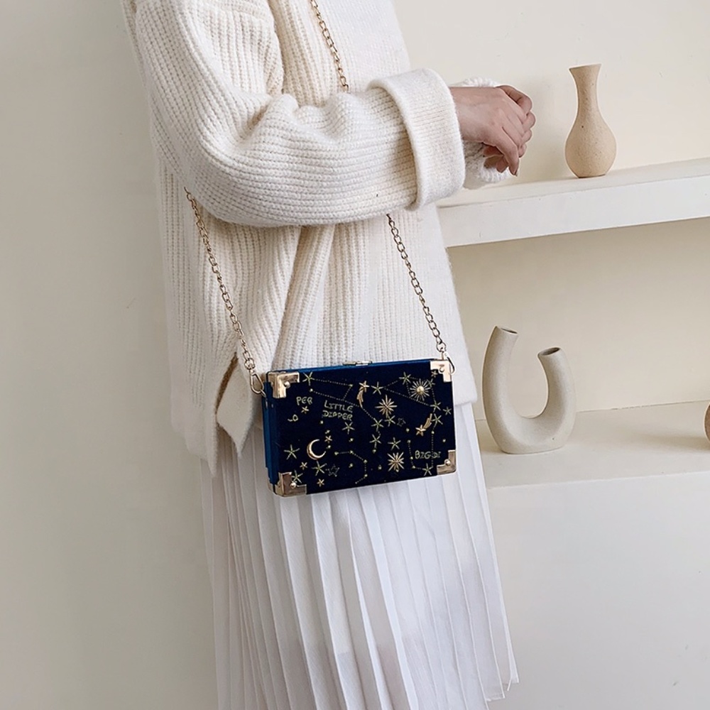 NWT Blue Velvet & Gold ⭐ Constellation ⭐ Purse - Picture 4 of 6